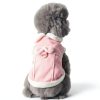 Jecikelon Dog Coat Suede Fleece Warm Bow D-Ring Winter Pet-1