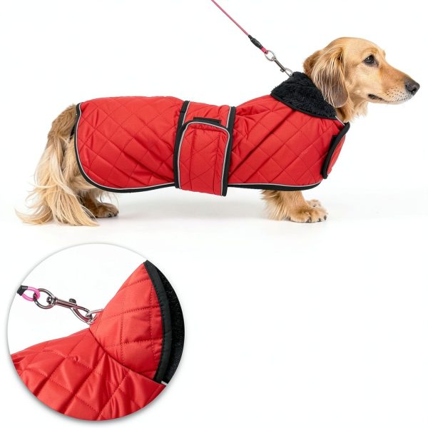 Geyecete Waterproof Dog Coat Dachshund Windproof Fleece-3