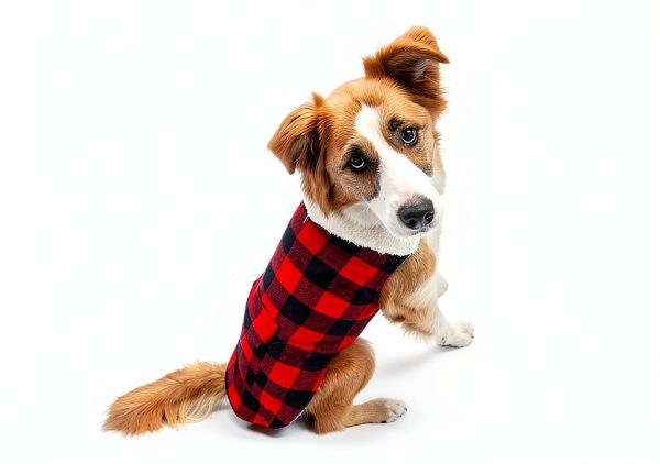 Malier Dog Winter Coat Fleece Lined Plaid Windproof Jacket-2