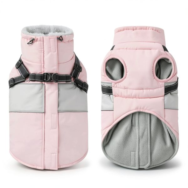 SUNFURA Waterproof Dog Fleece Jacket with Harness Built In-6