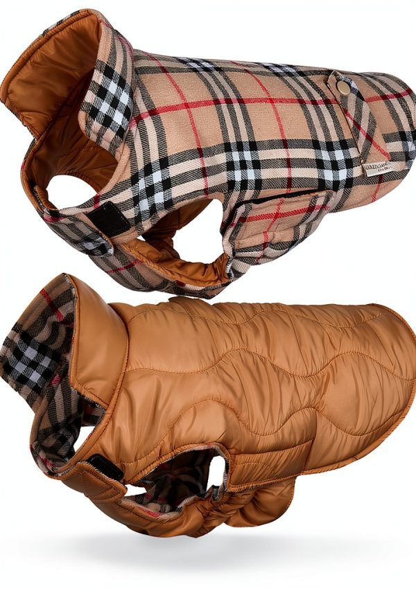 VIVAGLORY Reversible Dog Winter Coat Cold Weather Jacket-0