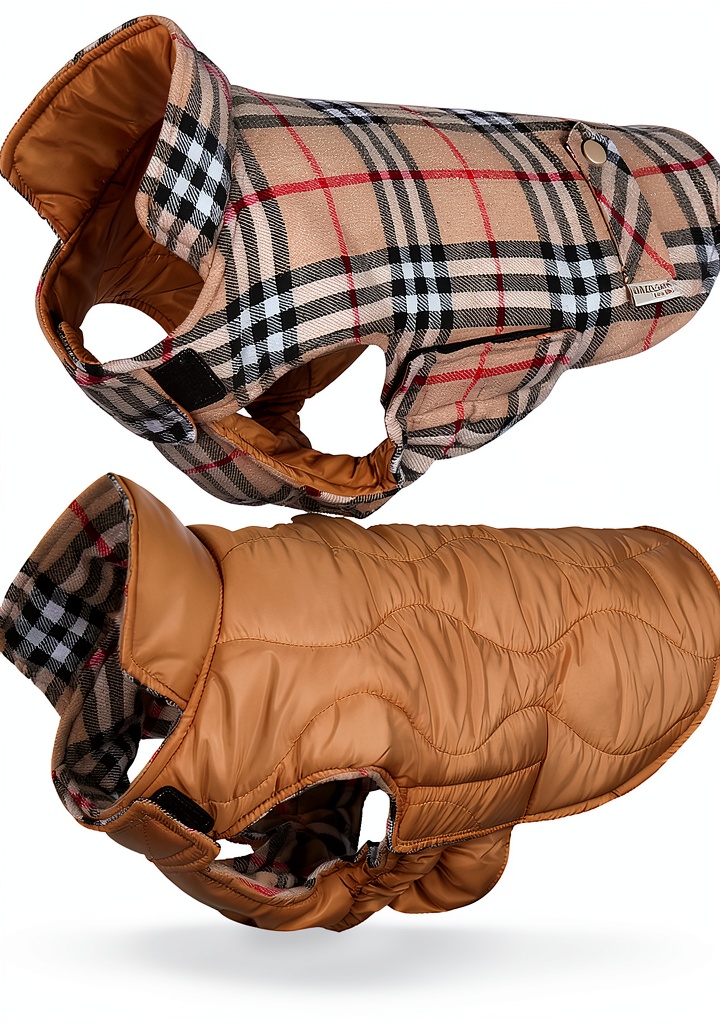 VIVAGLORY reversible dog coat in multiple colors and sizes