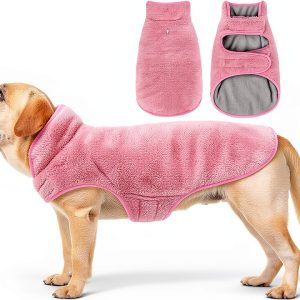 Malier Reversible Dog Coat Fleece Winter Jacket Windproof-0