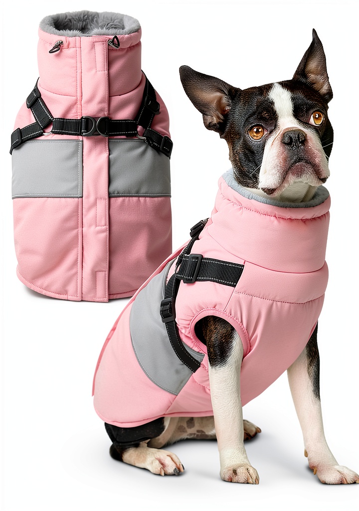 SUNFURA dog fleece jacket in multiple colors on a dog