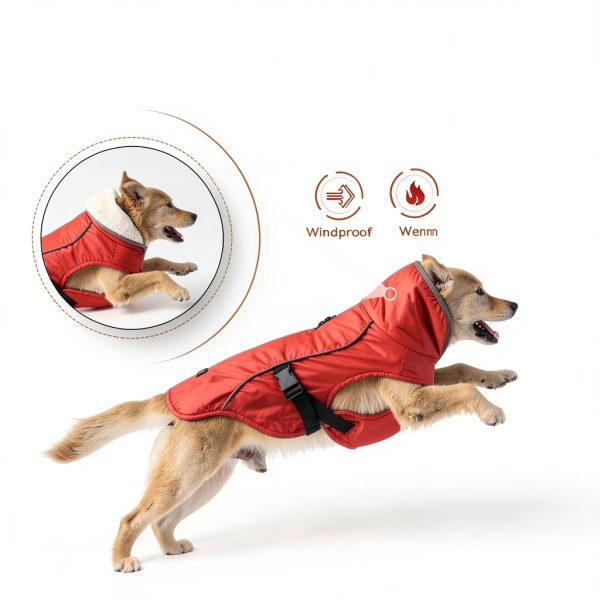 EMUST Dog Winter Coat Waterproof Windproof Fleece Lined-3