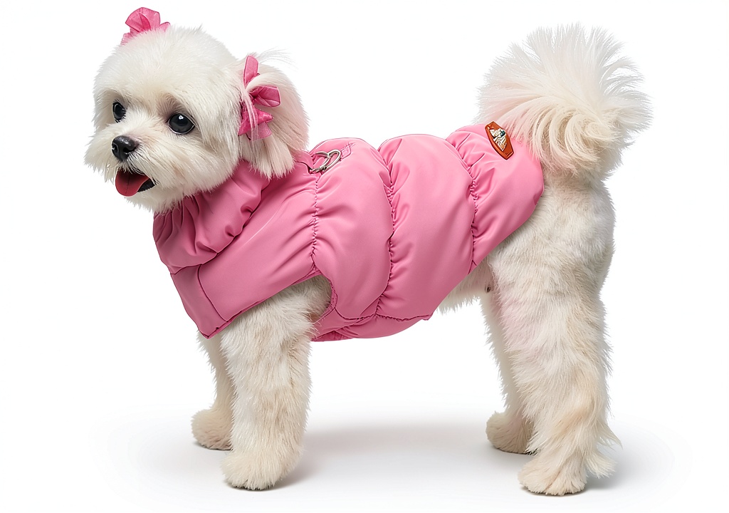 ABRRLO Dog Fleece Jacket Vest on a small dog in snowy conditions