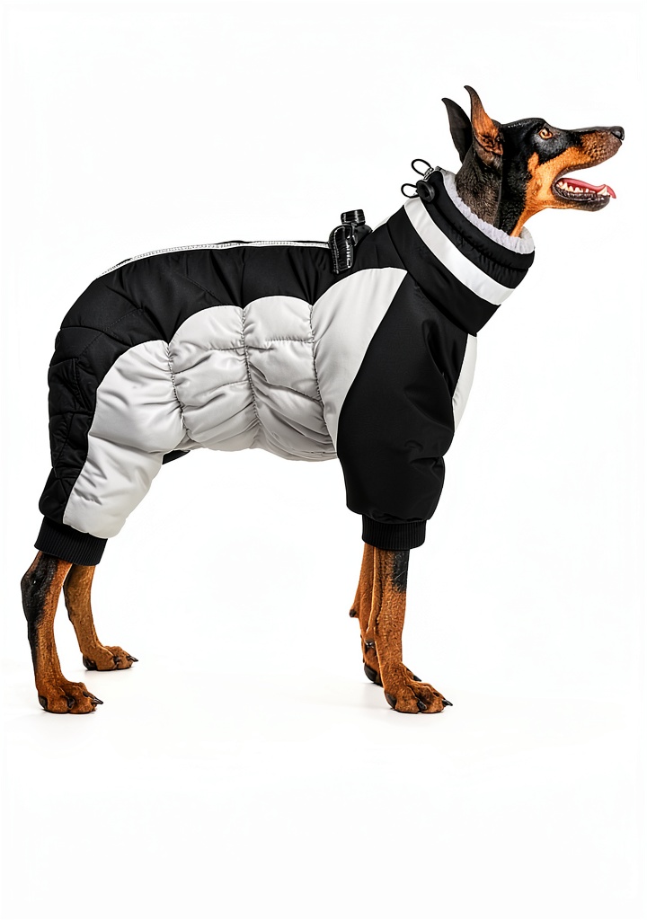 MIGOHI dog winter coat on a Labrador in snowy conditions