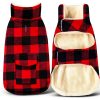 Malier Dog Winter Coat Fleece Lined Plaid Windproof Jacket-0