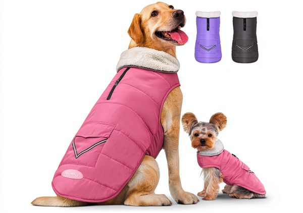 iBuddy Dog Winter Coat Fleece Lined Reflective Waterproof-0