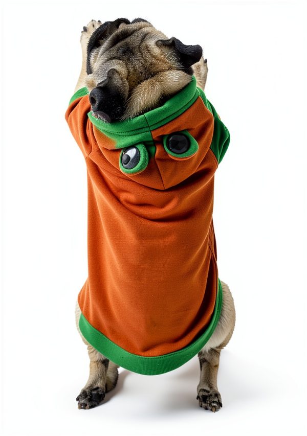 VITSOLE Dog Hoodie Fleece Coat Green Frog Elk Design-5