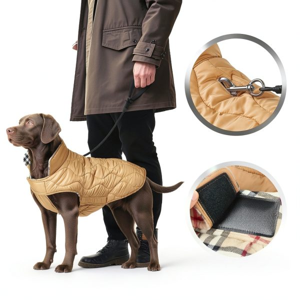VIVAGLORY Reversible Dog Winter Coat Cold Weather Jacket-3
