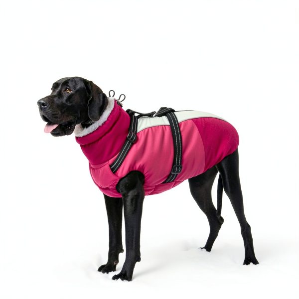 SUNFURA Dog Winter Coat Harness Waterproof Fleece Jacket-6