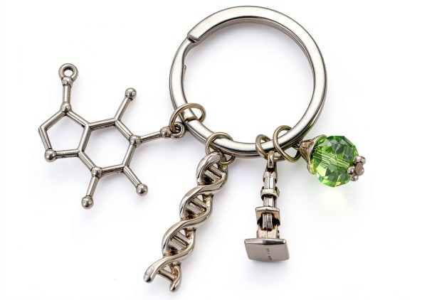 ATMA Science Microscope Keychain Stainless Steel Gift for-1