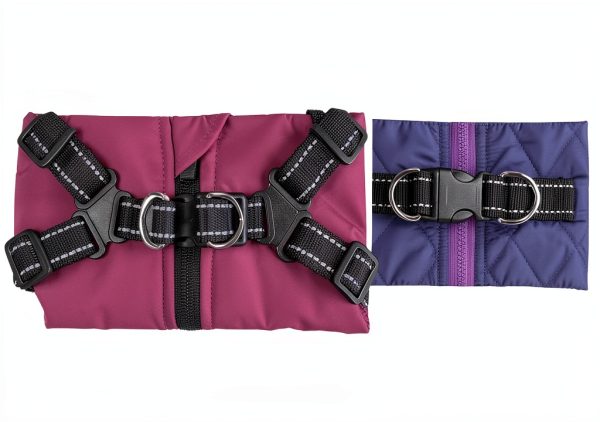 VPETBR Dog Winter Coat Harness Fleece Lined Cold Weather-4