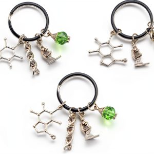 ATMA Science Microscope Keychain Stainless Steel Gift for-0