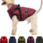 VPETBR Dog Winter Coat Harness Fleece Lined Cold Weather-0