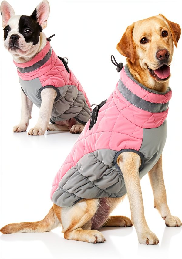 AOFITEE Dog Winter Coat Fleece Lined Water Resistant-0