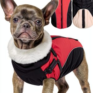 Queenmore Waterproof Dog Jacket with Harness Winter Coat-0
