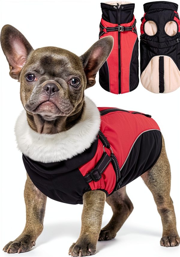 Queenmore Waterproof Dog Jacket with Harness Winter Coat-0
