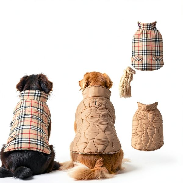 VIVAGLORY Reversible Dog Winter Coat Cold Weather Jacket-1