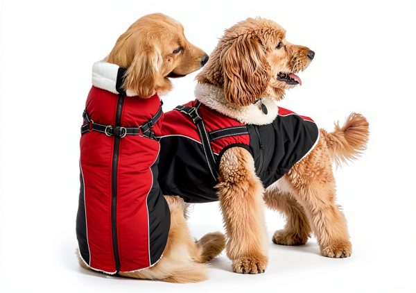 Queenmore Waterproof Dog Jacket with Harness Winter Coat-1