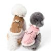 Jecikelon Dog Coat Suede Fleece Warm Bow D-Ring Winter Pet-2