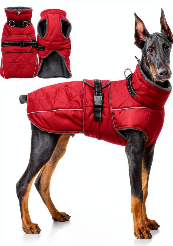 QBLEEV Dog Winter Coat Waterproof Windproof Fleece Lined-0