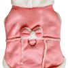 Jecikelon Dog Coat Suede Fleece Warm Bow D-Ring Winter Pet-4
