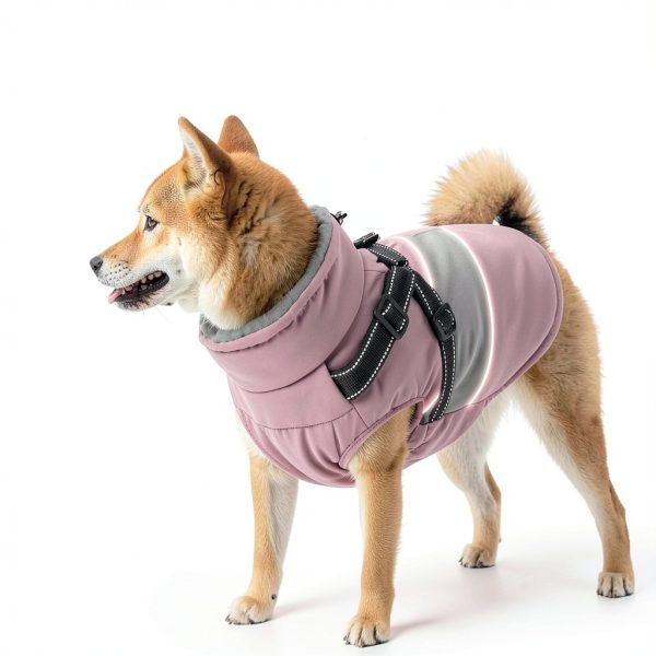SUNFURA Waterproof Dog Fleece Jacket with Harness Built In-4