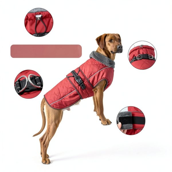 QBLEEV Dog Winter Coat Waterproof Windproof Fleece Lined-1