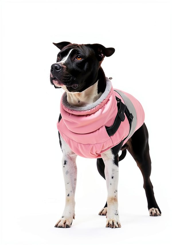 SUNFURA Waterproof Dog Fleece Jacket with Harness Built In-1
