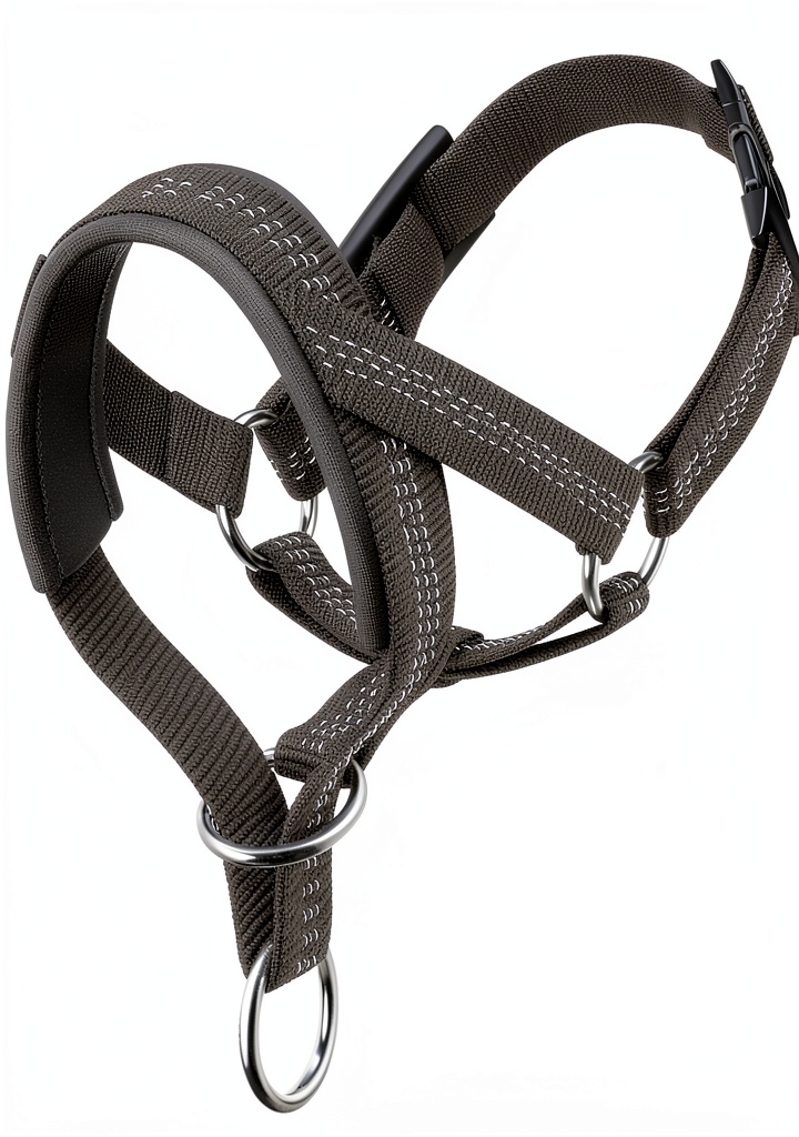 Dog head collar in use