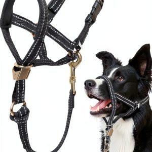 Barkless No Pull Dog Head Collar for Large Dogs-0