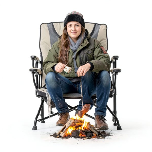 REALEAD Heated Camping Chair - Fully Padded Heated Chairs Outdoor Sports - Heavy Duty Heating Camp Chairs for Adults Supports 400 lbs - Perfect for Outside Sport Events, Concert, Battery NOT Included-2