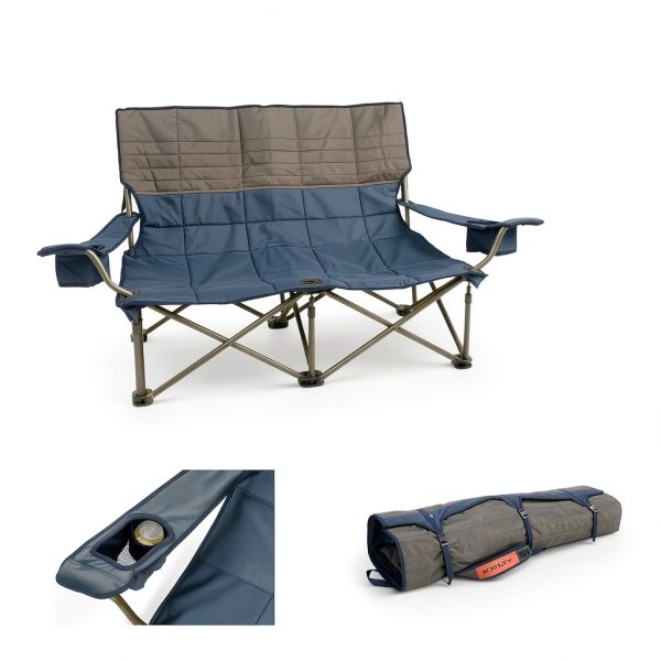 Kelty Low Loveseat Duty Folding Camp Chair Dark Shadow Low Height-2