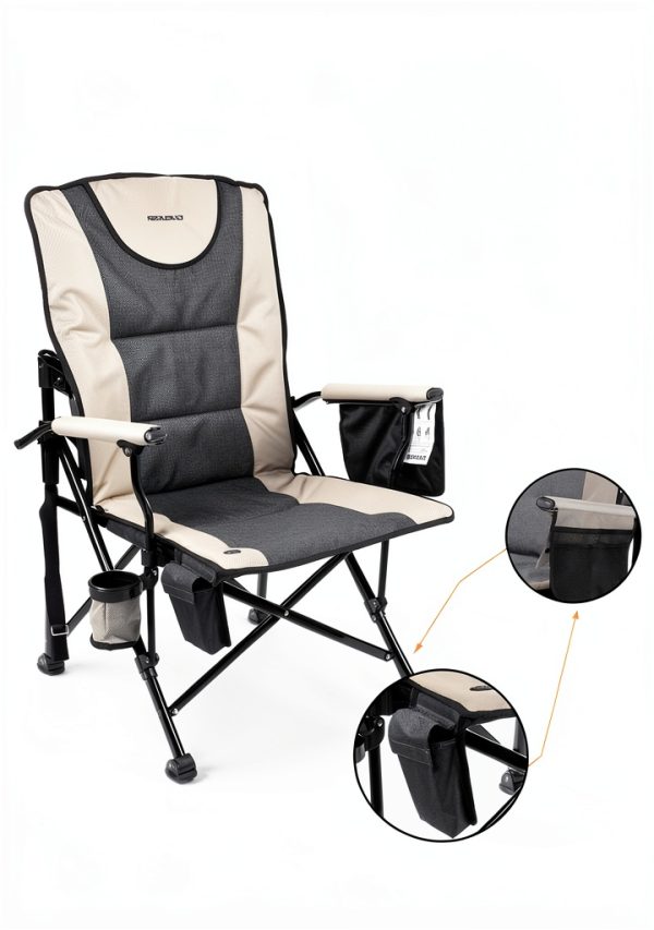 REALEAD Heated Camping Chair - Fully Padded Heated Chairs Outdoor Sports - Heavy Duty Heating Camp Chairs for Adults Supports 400 lbs - Perfect for Outside Sport Events, Concert, Battery NOT Included-6